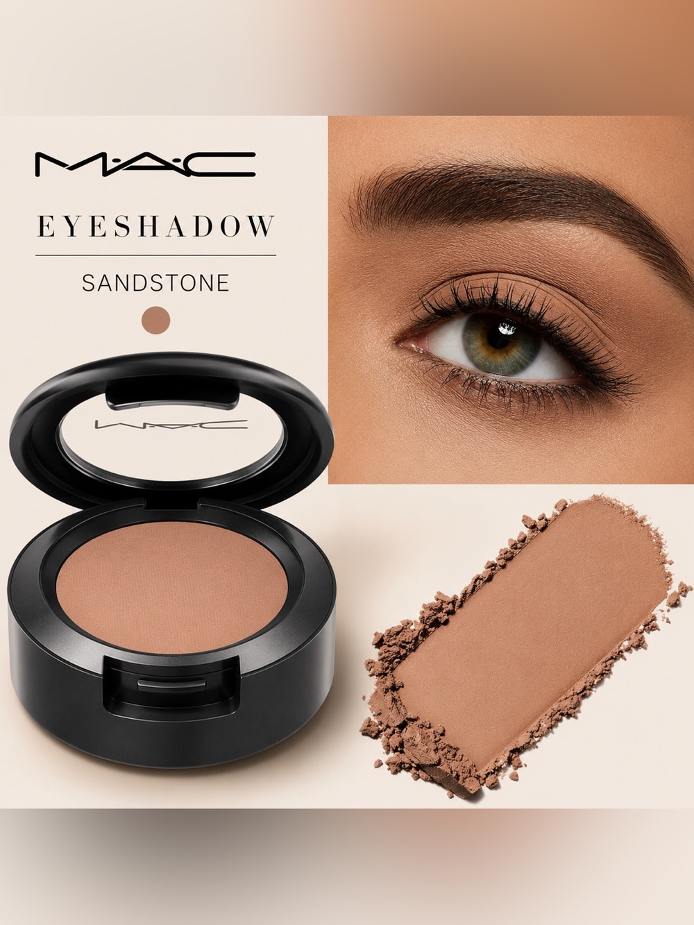 NEW✅ MAC • Sandstone Matte Eyeshadow | Soft Neutral Taupe Beige • New in Box